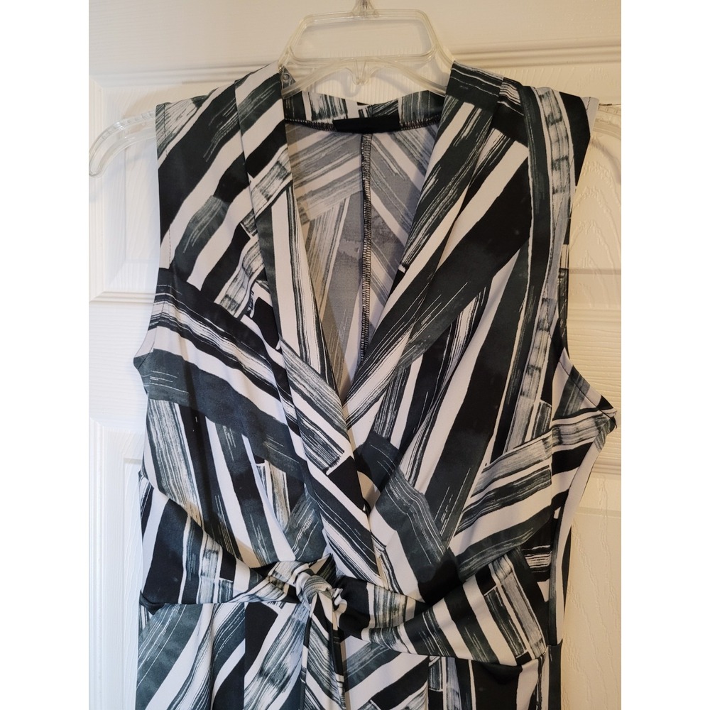 Nina Leonard Sleeveless Color Block Maxi Dress Womens Size Small